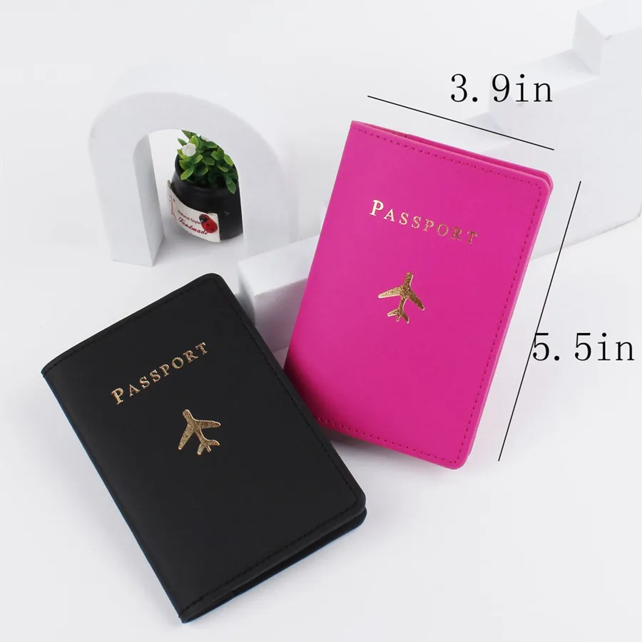 2PCS/Set  PU Leather Passport Cover Case Card Holder Travel Accessories Lovers Wallet Gift For Couples For Flight
