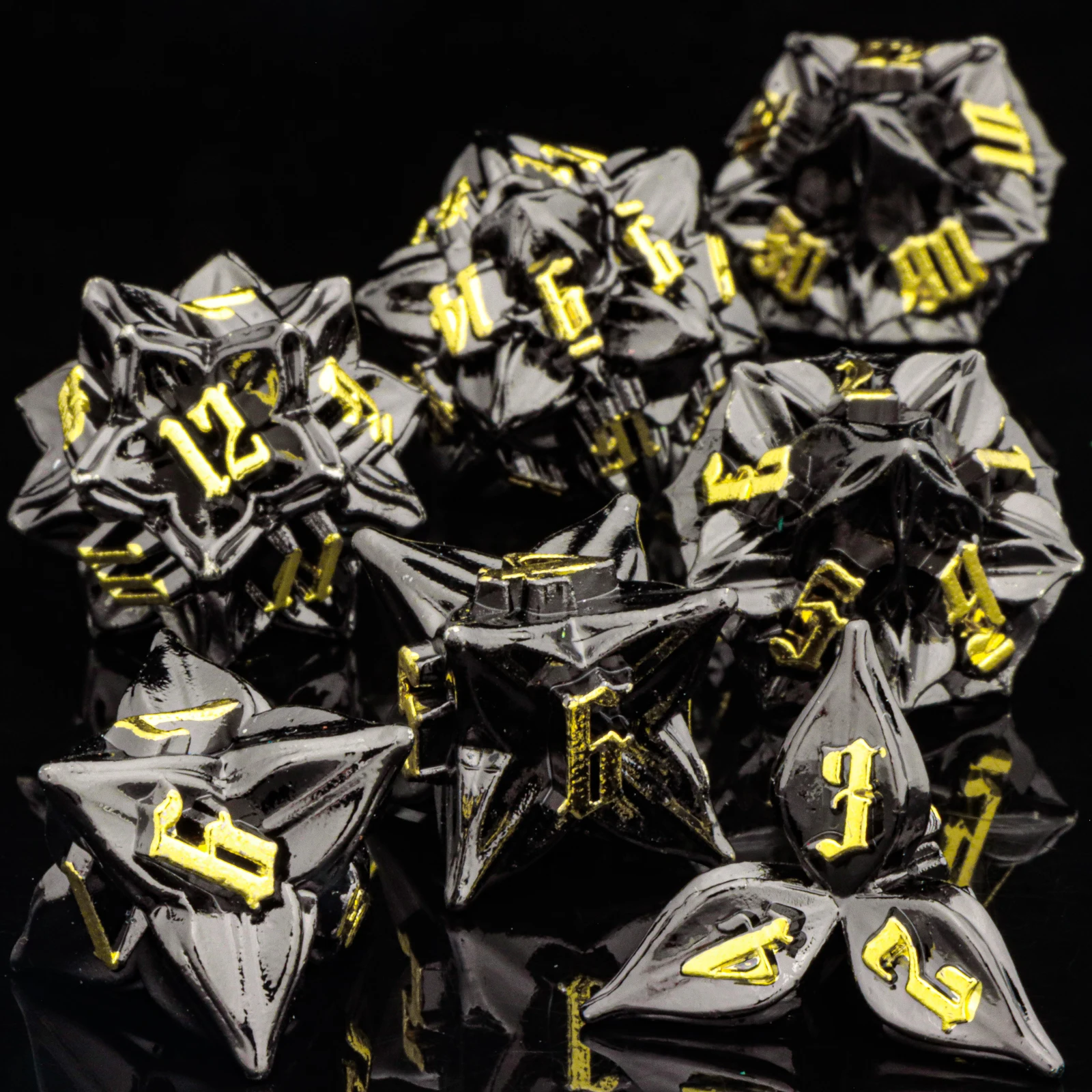 

Набор металлических кубиков Flower DnD, многогранные кубики с острыми краями для настольных игр Dungeons And Dragons, металлические кубики D&D, рождественский подарок