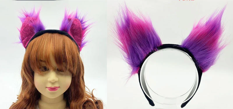Punk-Werwolf-Cosplay-Stirnband, Halloween-Dämonenkopfbedeckung, Katzen-, Wolf- und Fuchskopf-Stirnband, niedliches Tier-Plüsch-Kopfbedeckung, Party-Kostüm-Requisiten – Detail 10