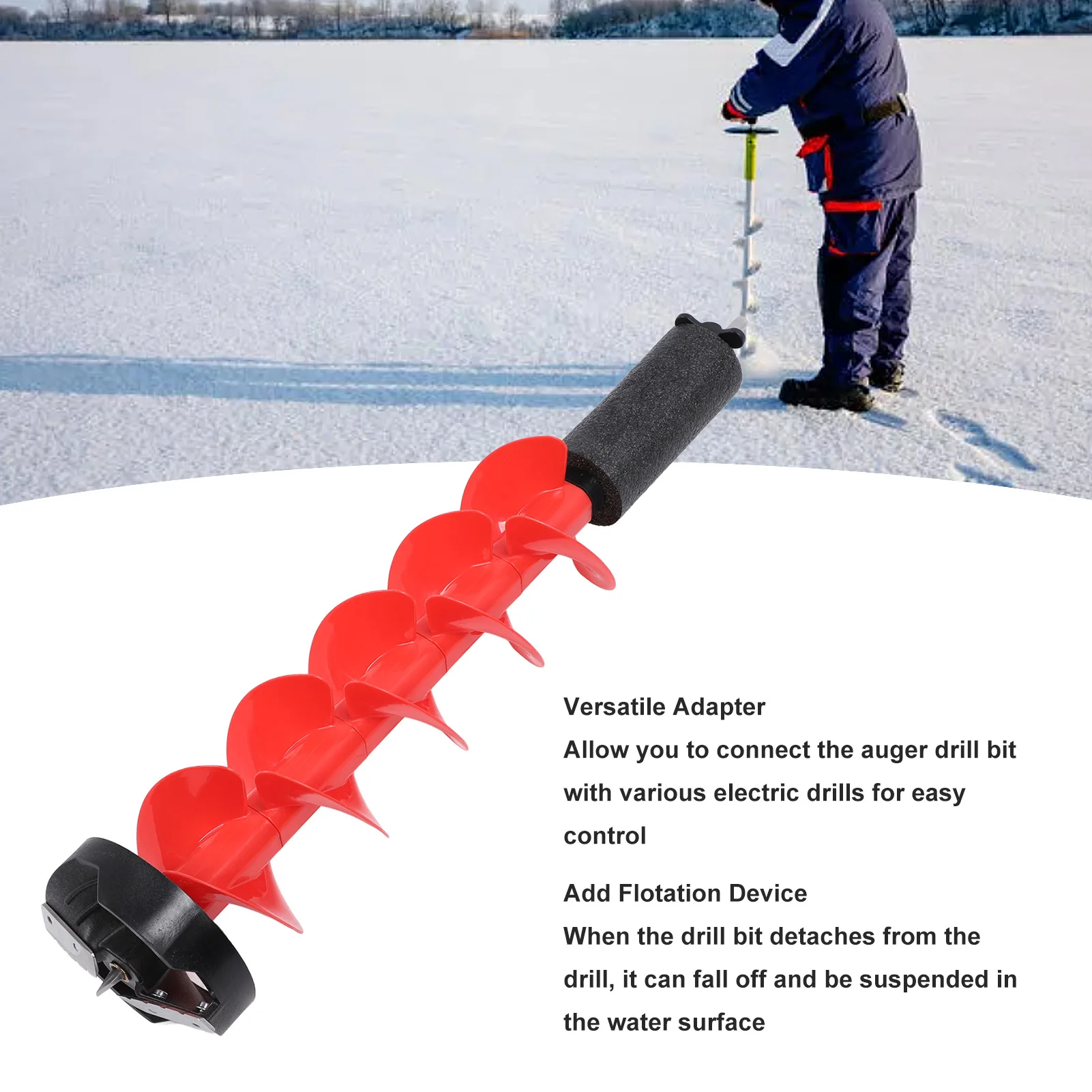 Ice Fishing Auger Ice Auger For Fishing Electric Nylon Corless With Positioning Drill For Enthusiasts Electric Ice Fishing Auger