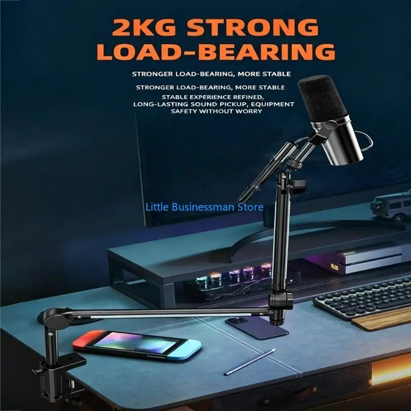 Desktop-Mikrofonständer, flexibler Halter mit 360 Grad drehbarem Mikrofonarm M76A – Detail 10