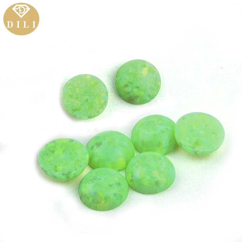 

1.5-8mm OP61-OP70 Kyocera Opal Half Round Synthetic Flat Bottom Cabochon Opal Loose Gemstone For Ring Earring Necklace