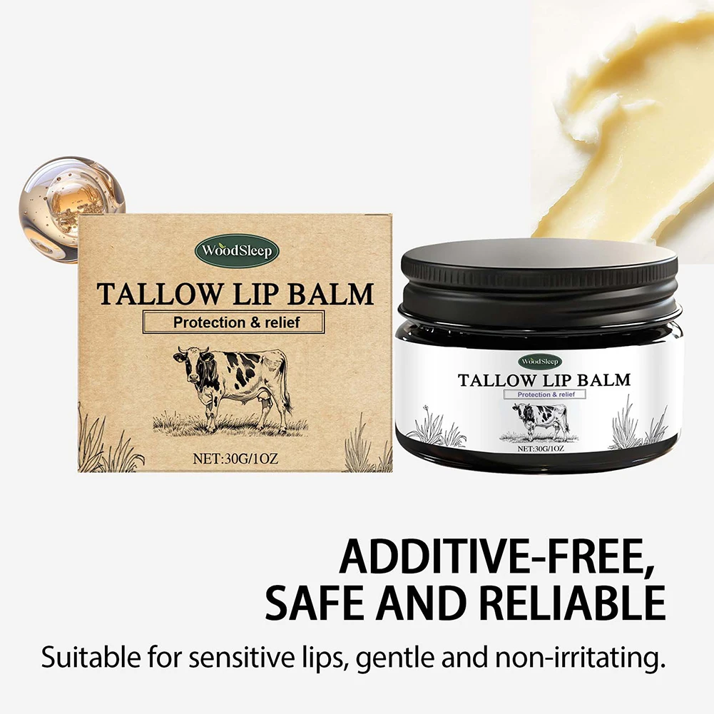 30g Nawilżający Balsam do Ust z Tłuszczem, Nawilżający Krem do Pielęgnacji Ust Głęboko Odżywia i Nawilża Suche, Popękane Usta, Pielęgnacja Ust