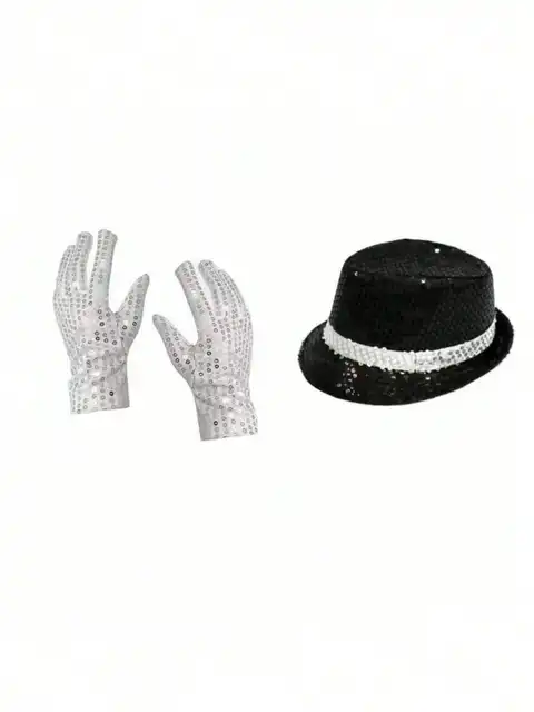 Michael Jackson Costume Accessories Set - Sequin Fedora Hat + Rhinestone Gloves + Aviator Sunglasses, Halloween Cosplay Party Dr 4 Michael Jackson Costume Accessories Set - Sequin Fedora Hat + Rhinestone Gloves + Aviator Sunglasses, Halloween Cosplay Party Dr 4