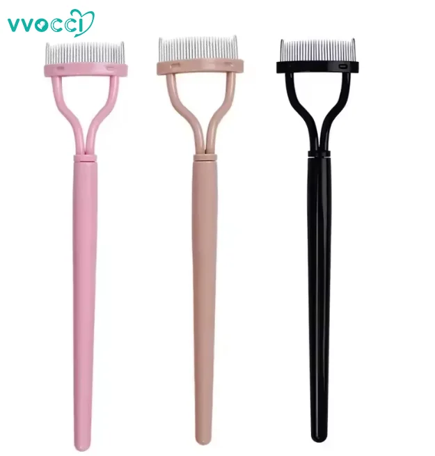 Wimpernbürste aus Edelstahl, Tragbarer Wimpernkamm, Mascara-Kamm, Augenwimpern-Separator, Wimpernzange für Make-up