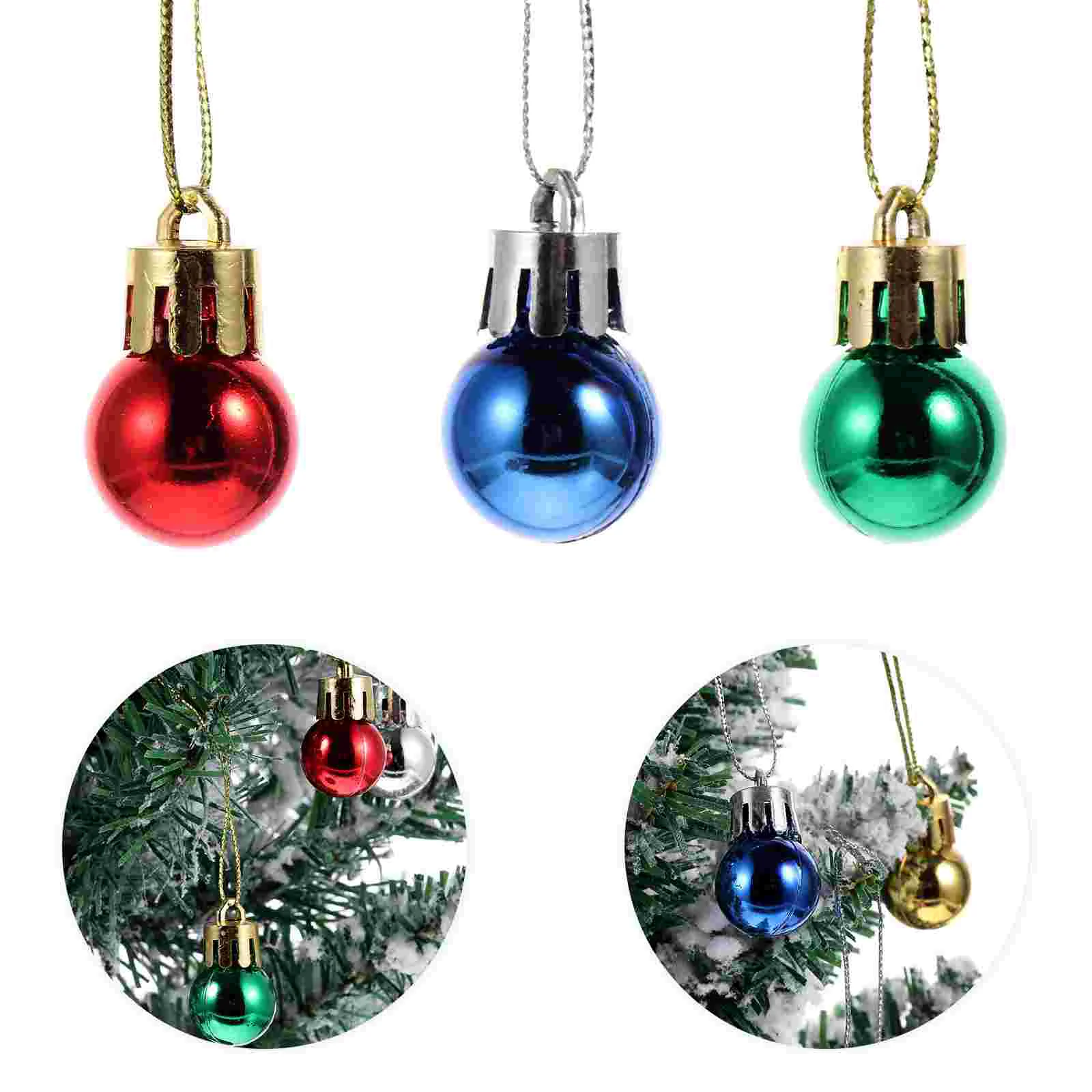 96 Pcs Christmas Tree Decoration Balls Mini Pendant Decorations Hanging Xmas Ornaments Pendants