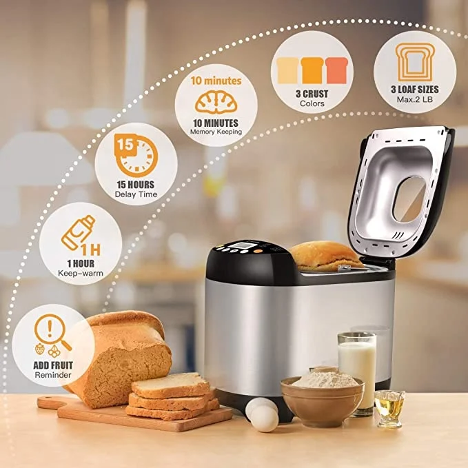 500g/750g/1000g home and lid electric bread maker/bread making machine for