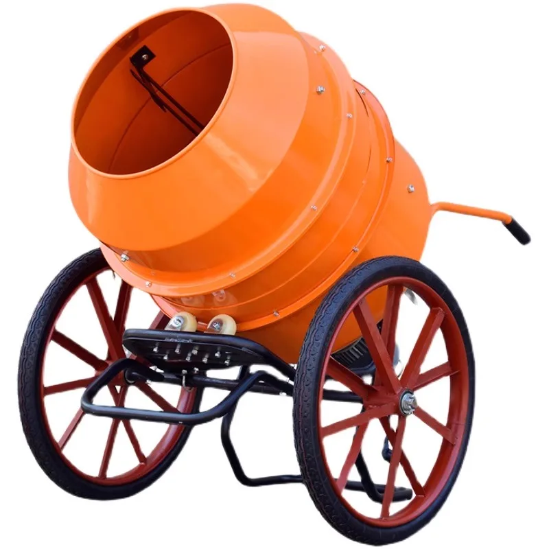 Concrete mixer household small mobile 220v construction site drum sand gravel feed mortar cement mixer