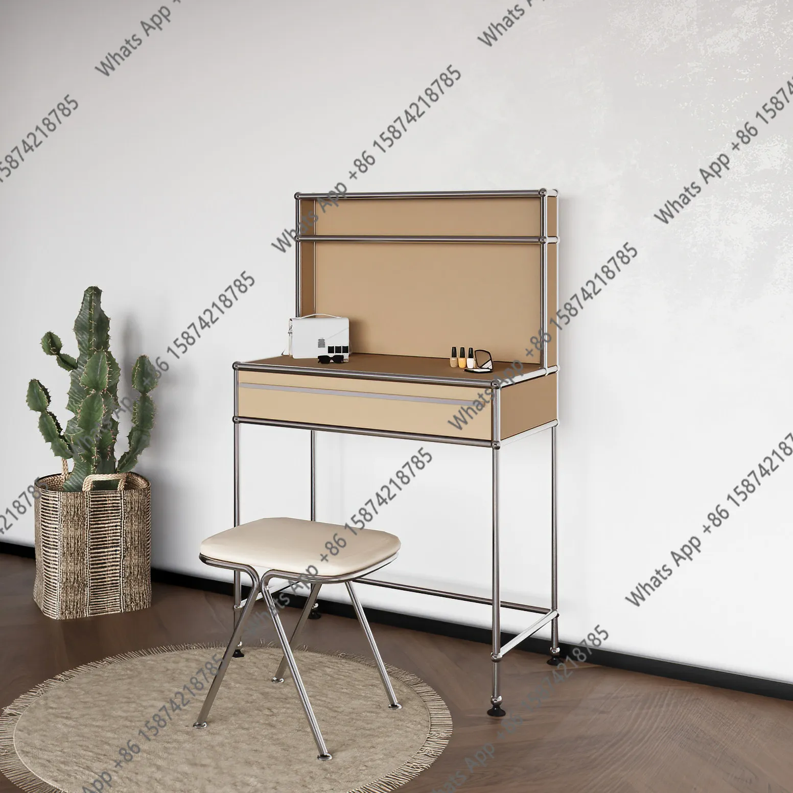 Df Dresser With Drawers Makeup Table Small Apartment Desk Integrated Bedroom Stool Module Combination With Mirror Light Luxury