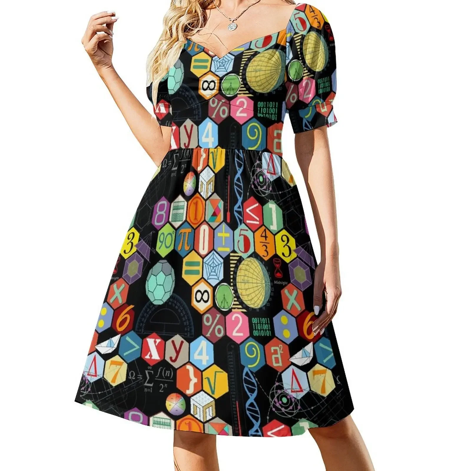 

Math in Black (Big) Short-Sleeved Dress elegant women's dresses sale Women's long dress elegant dresses for women Dress