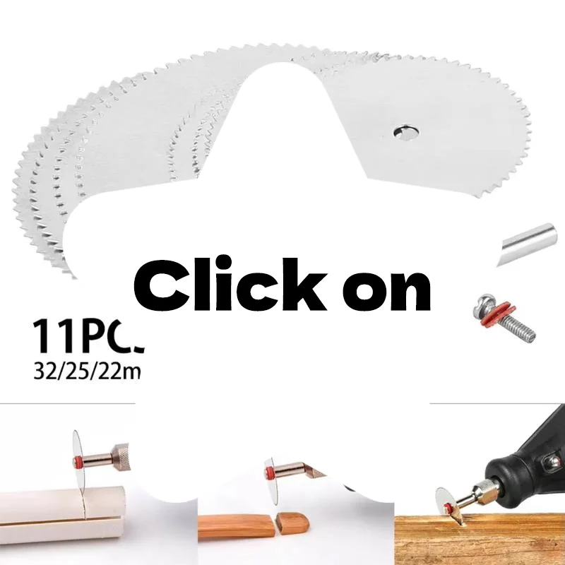 11Pcs Micro Circular Saw Blade Accessory Electric Grinding Cutting Disc Metal Cutter For Rotary Tool Wood Cutting Supply