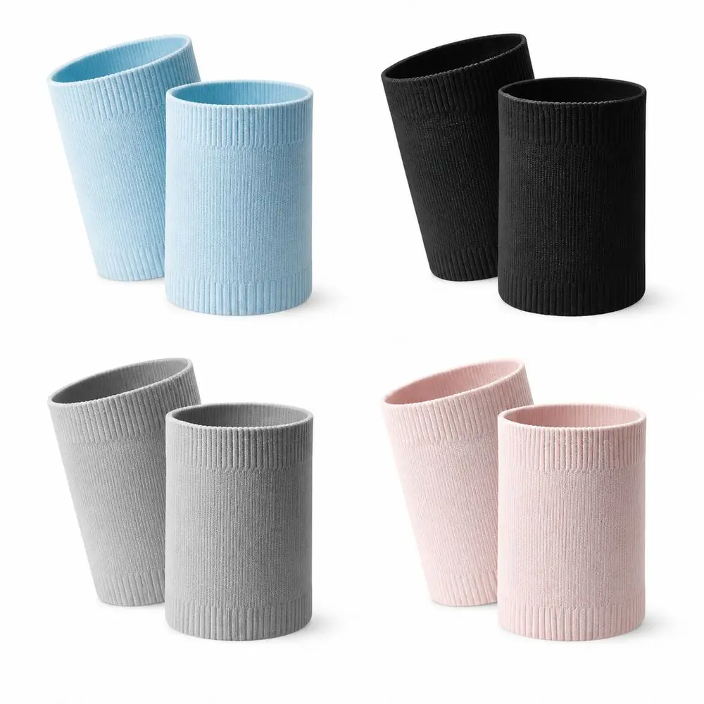 1Pair Breathable Sports Wrist Supports Sweat Absorbing Elastic Knitted Wrist Support Sleeves Stretch Fit Seamless Tube