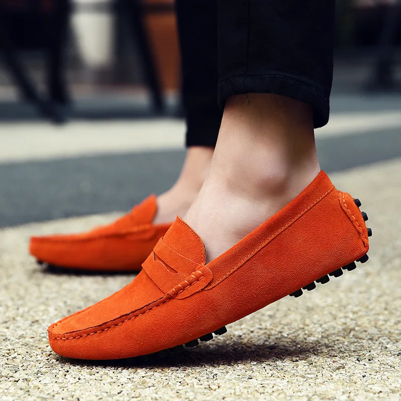 Men High Quality Leather Loafers Men Casual Shoes Moccasins Slip On Men\'s Flats Fashion Men Shoes Male Driving Shoes 2023