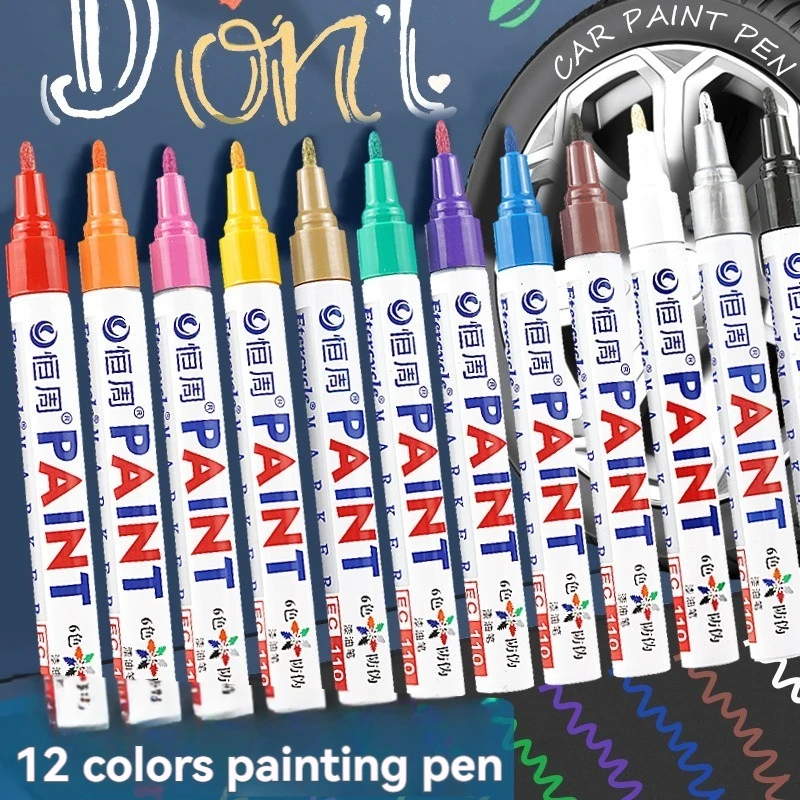 1/3/6/12 Colors Permanent Paint Marker White/Gold/silver Markers for Car Tire Tread Rubber Fabric Paint Metal Paint Marker Pens view 2