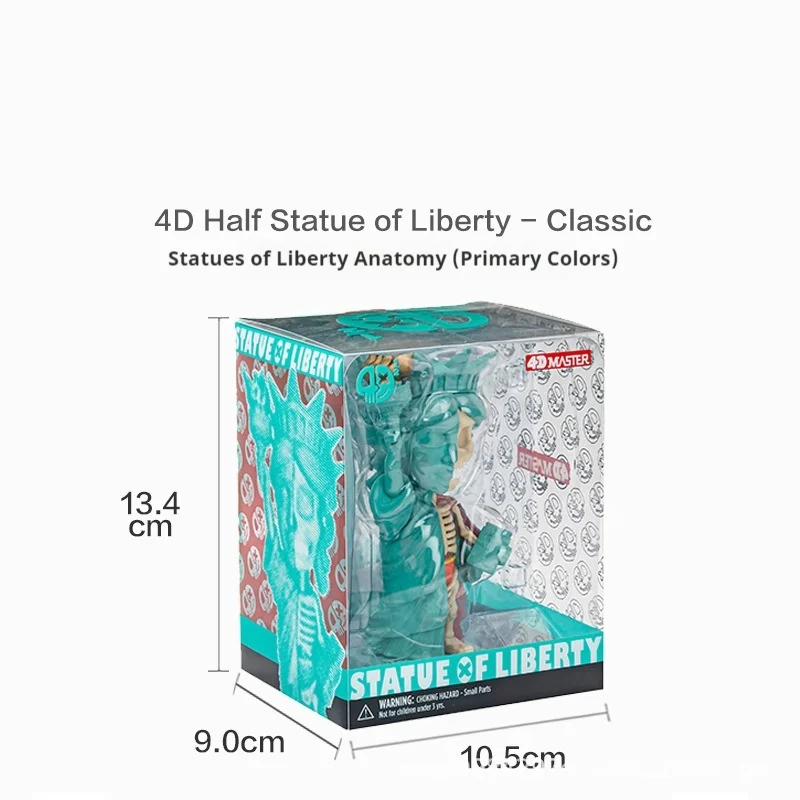 13CM 4D Master Statue of Liberty Classic colors anatomy image Cartoon figurine model Fun room decorations birthday Kids Toy Gift