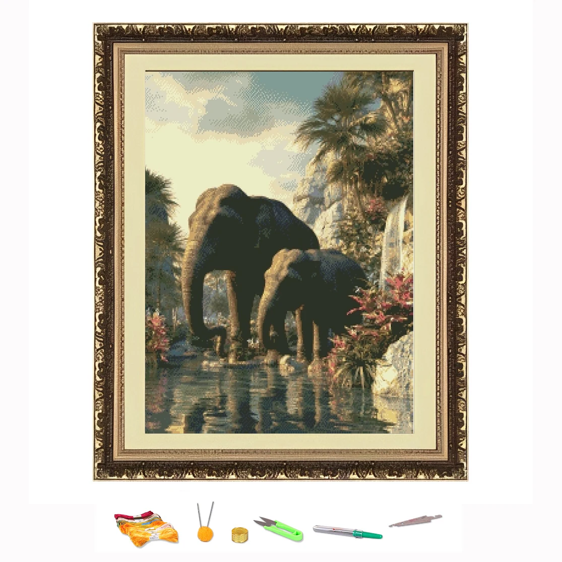 

Вышивка крестиком, слон, питьевая вода по потоку, нить для рисования, набор для рукоделия «сделай сам», украшение, напечатан на Canva 11CT