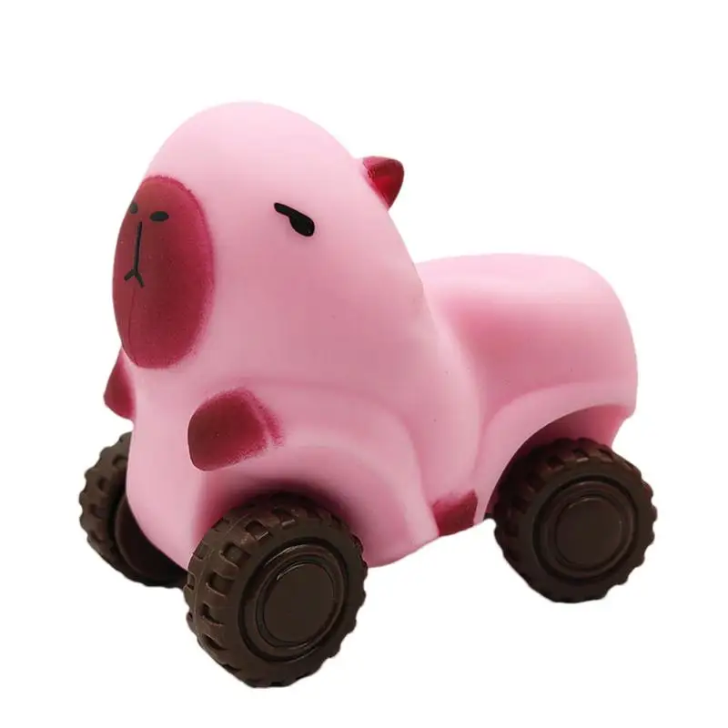 Capybara Car Squeeze Toy Capybara Relaxing Toy With Wheels Creative Portable Vent Toys Cozy Funny Pinch Toy For Kids Adults