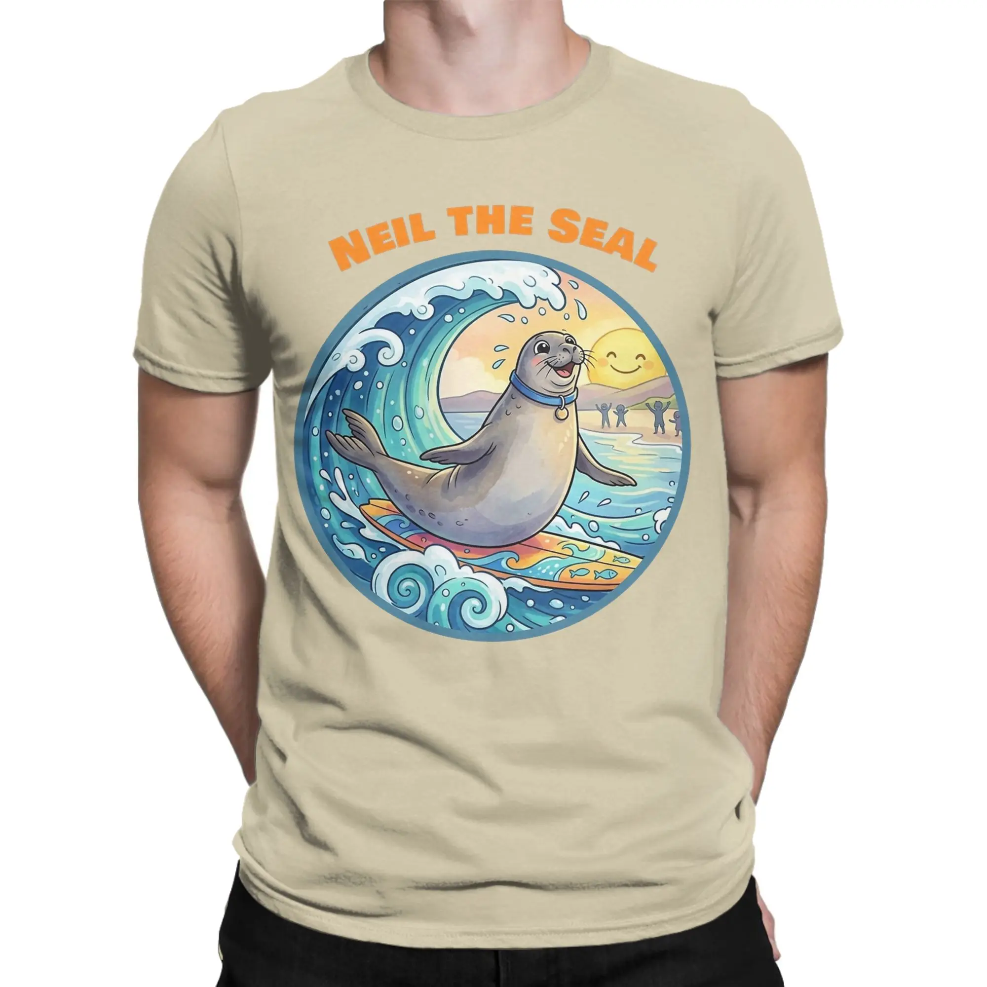 Neil the Seals T Shirt Men Pure Cotton Casual T-Shirts Crew Neck  Tees Short Sleeve Clothing 4XL 5XL 6XL