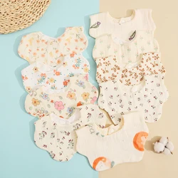 1PCS Baby Feeding Bibs 6 Layers Cotton Petal Infants Print Crepe Saliva Towel Newborn Toddler Soft Burp Cloth Kid Bib