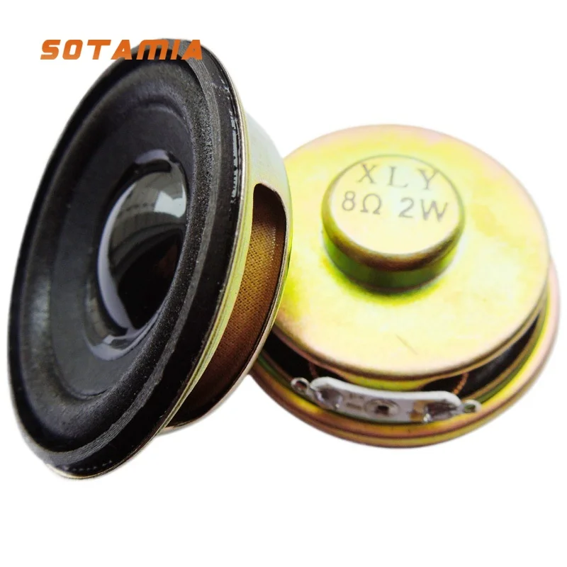 SOTAMIA 2Pcs 2 Inch 50mm Audio Speaker 8 Ohm 2W Round Full Range Speaker Foam Edge 8R 2W HIFI Music Power Loudspeaker