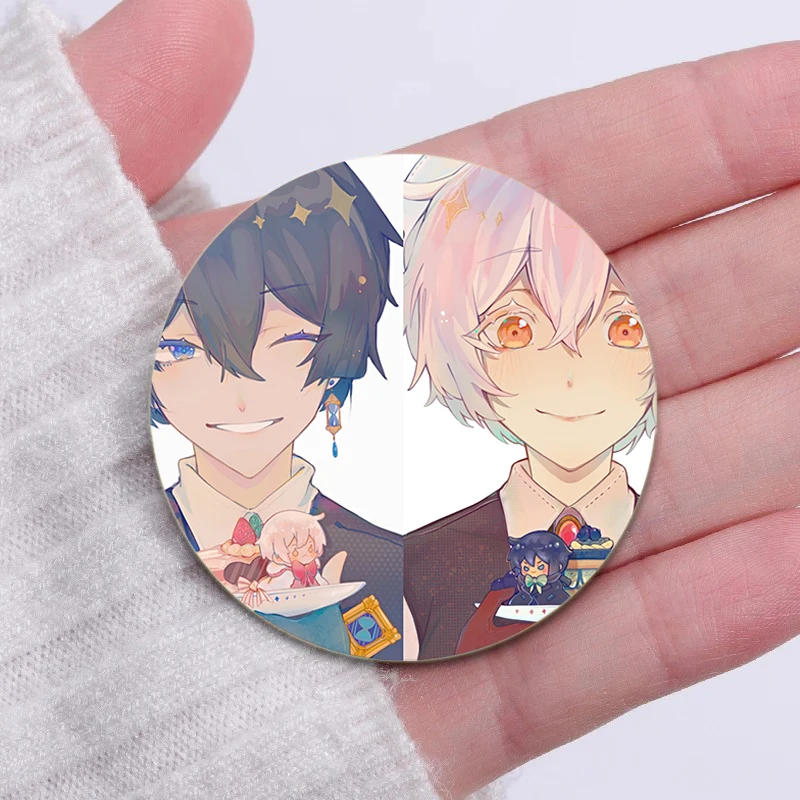 58mm Round Animethe Case Study of Vanitas Enamel Pins Handmade Brooch Cartoon Cosplay Badge on Backpack Jewelry Accessories Gift