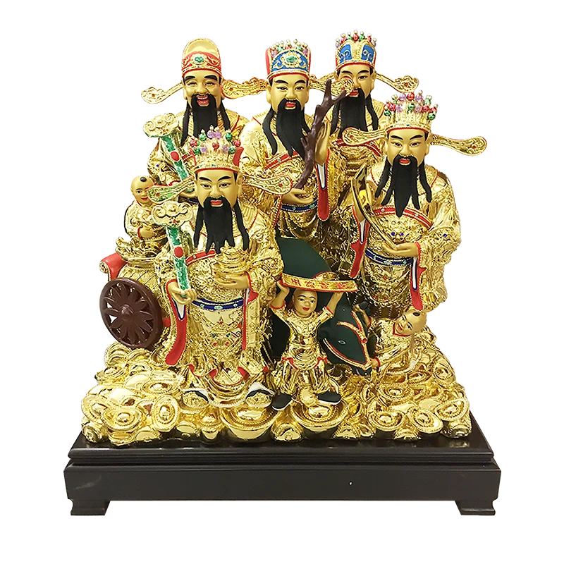 Five Ways God of Wealth Buddha Statue Resin Cornucopia God of Wealth Buddha Statue Home Decoration Enshrine Decoration Statue