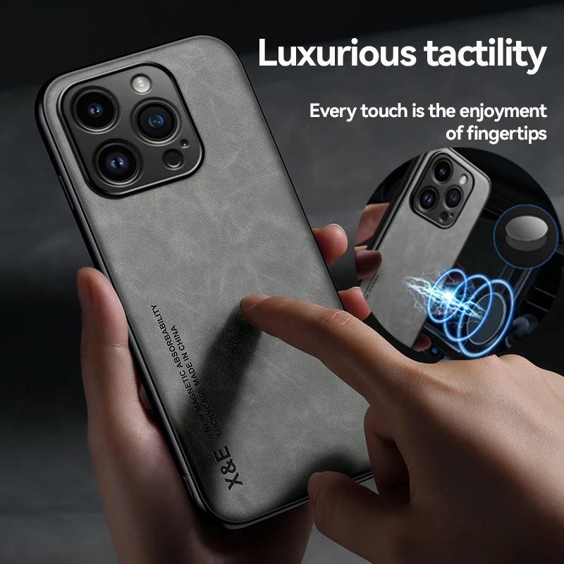 

Роскошная задняя крышка для iPhone 13 12 11 Pro Max 13 12 Mini, силиконовые мягкие защитные чехлы, тонкий жесткий магнитный замшевый кожаный чехол