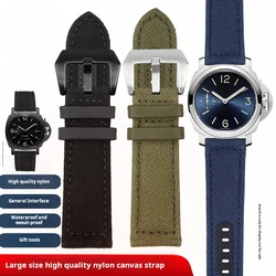 20mm 22m 24mm For Panerai PAM111 441 137 386 Breitling men Watch strap Nylon Canvas nylon Leather Watchband Replacement Bracelet