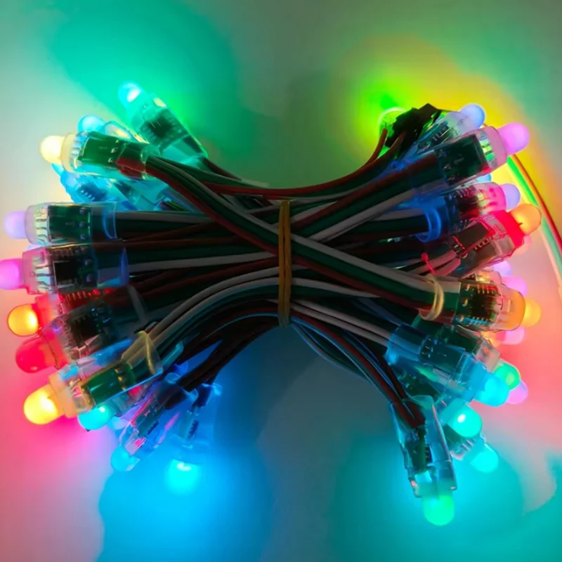 50 قطعة WS2811 IC RGB كامل اللون F12mm بكسل الرقمية عنونة 12 فولت 5 فولت حلم اللون LED بكسل وحدة سلسلة ضوء مقاوم للماء 4 متر #6