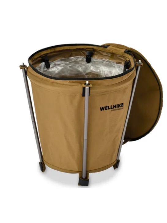 

Camping trash can folding portable sealed outdoor picnic car storage basket