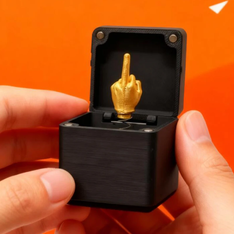 Funny Birthday Gag Gifts for Men Christmas Halloween Fun Surprise Finger Gift Box Spoof Hand Prank Pop-up Middle Finger Toys