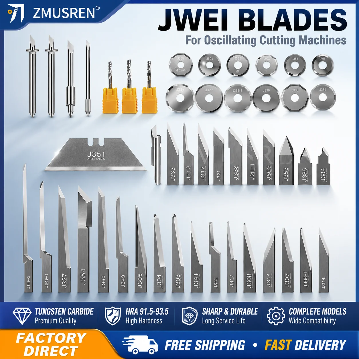 10PCS JWEI J201 J202 J311-1 J311-1L J321 J333 J341 J349-2 J603 J351 J384 J385 Carbide Vibration Blade Oscillating Knife Cutting
