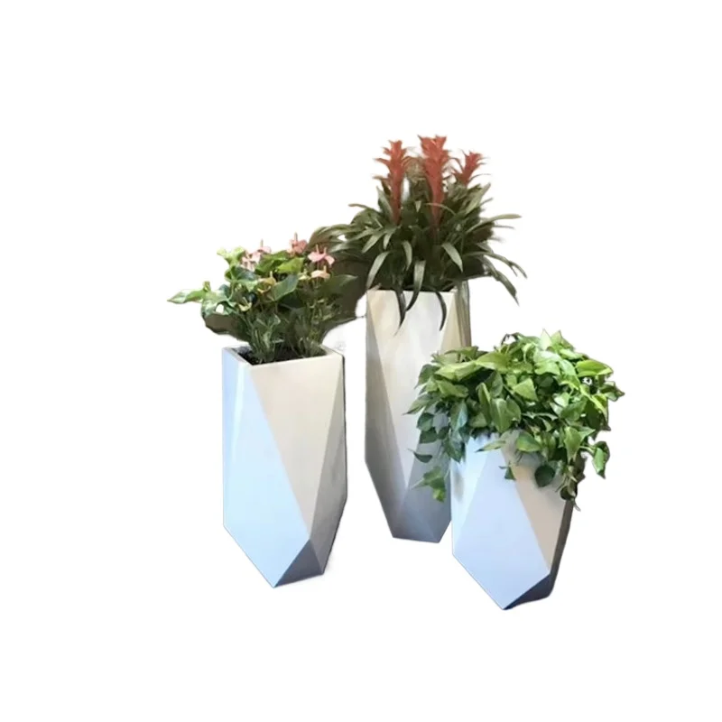 

Outdoor seeder Large outdoor metal, weather-resistant steel flower pot, fiberglass