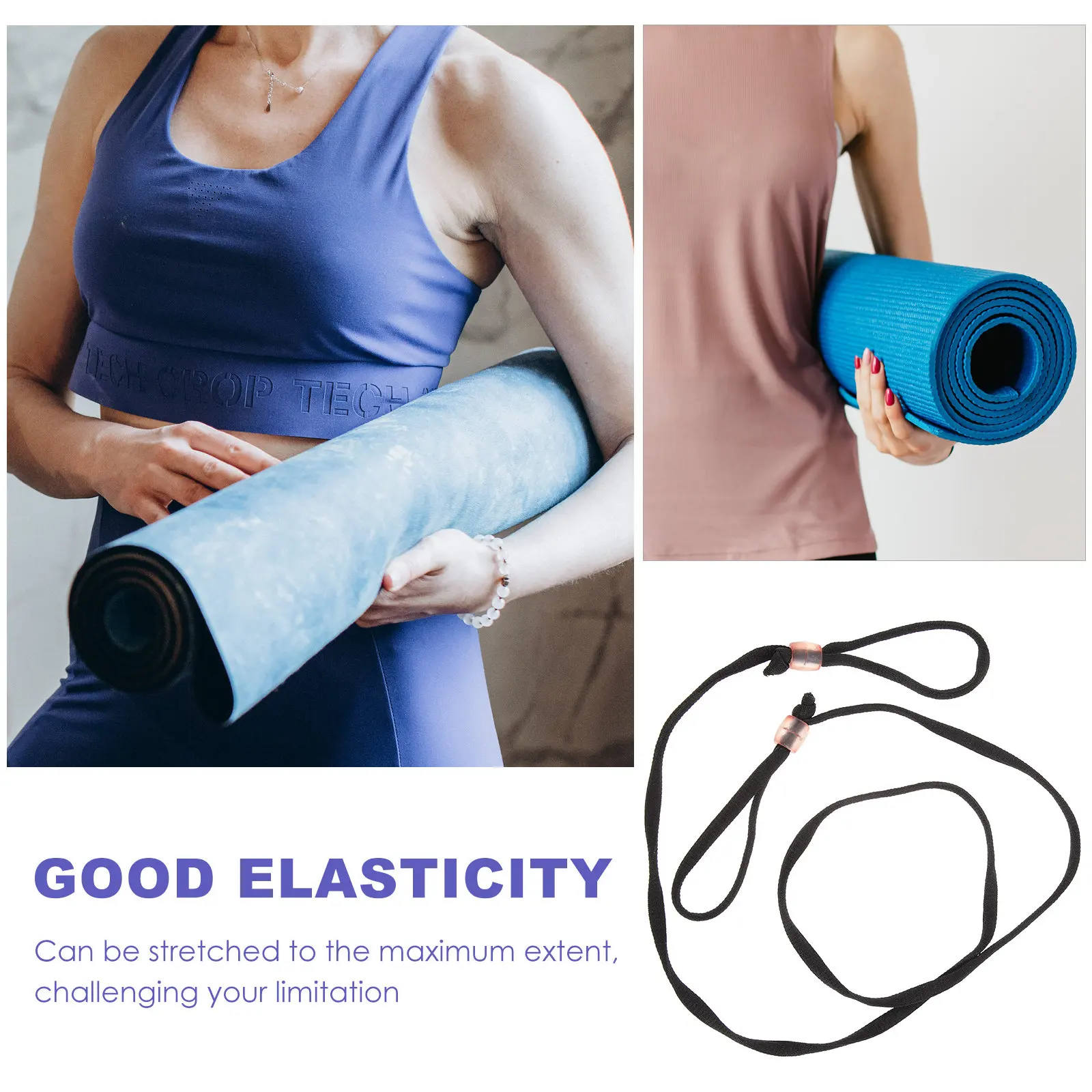 10Pcs Yoga Mat Holders Elastic Stretching Bands Tension Straps Adjustable Multi-Purpose Fitness Exercise Mat Carriers Yoga