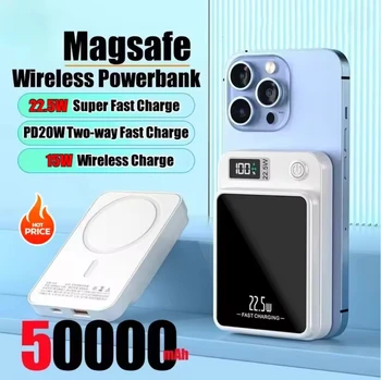 22.5W Portable Charger Wireless 500000mAh Magnetic Power Bank Fast Charging External…
