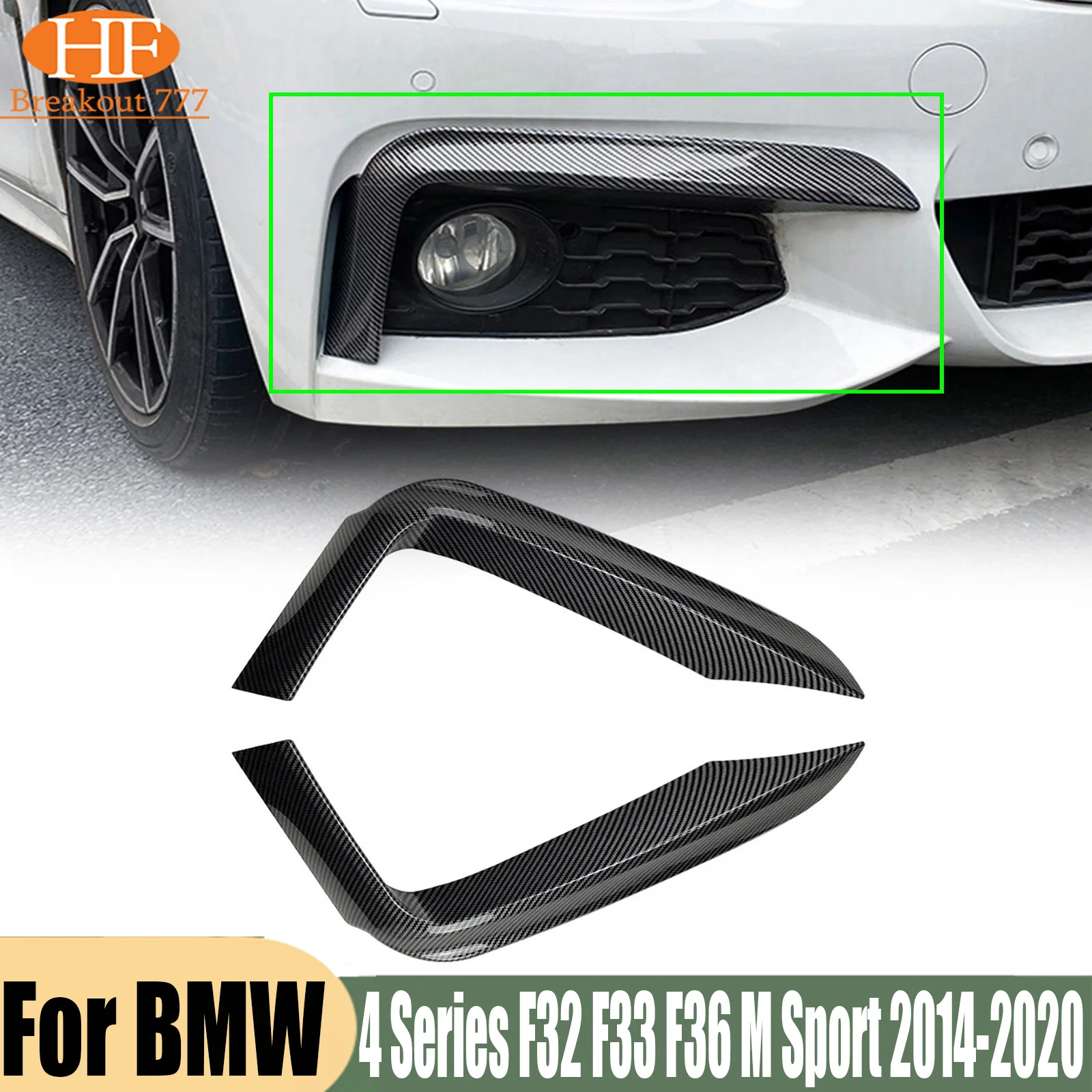 Front Bumper Lip Splitter Spoiler For BMW 4 Series F32 F33 F36 M Sport 2014-2020 2015 2016 2017 2018 2019