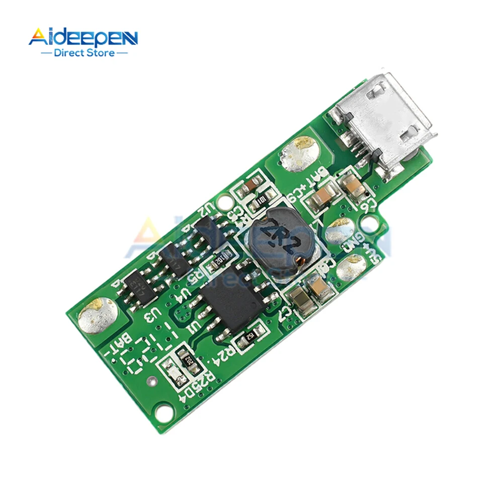 18650 Boost Charger Board 3.7V to 5V Micro USB Output With Over-Current/Voltage Protection DIY Mini Power Bank Module