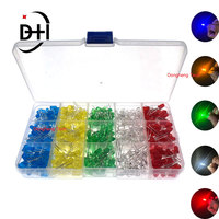 500pcs 3MM 5MM Led Kit With Box Mixed Color Red Green Yellow Blue White Light Emitting Diode Lamp Assortment Kit