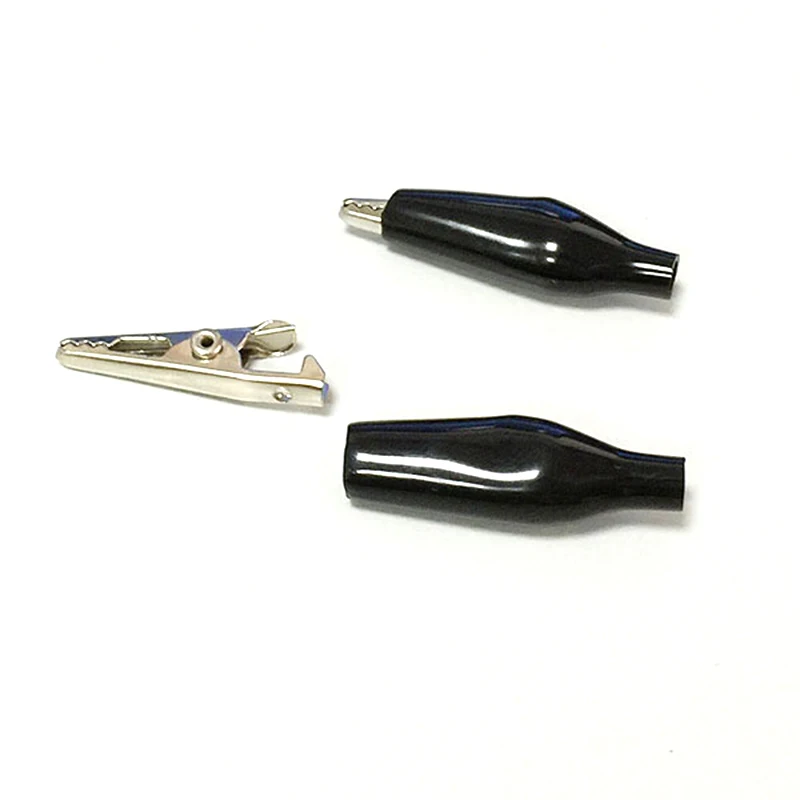 100PCS Schwarz/Rot 35mm Isolierte PVC Hülse Kleine Alligator Clip Krokodil Test Clips