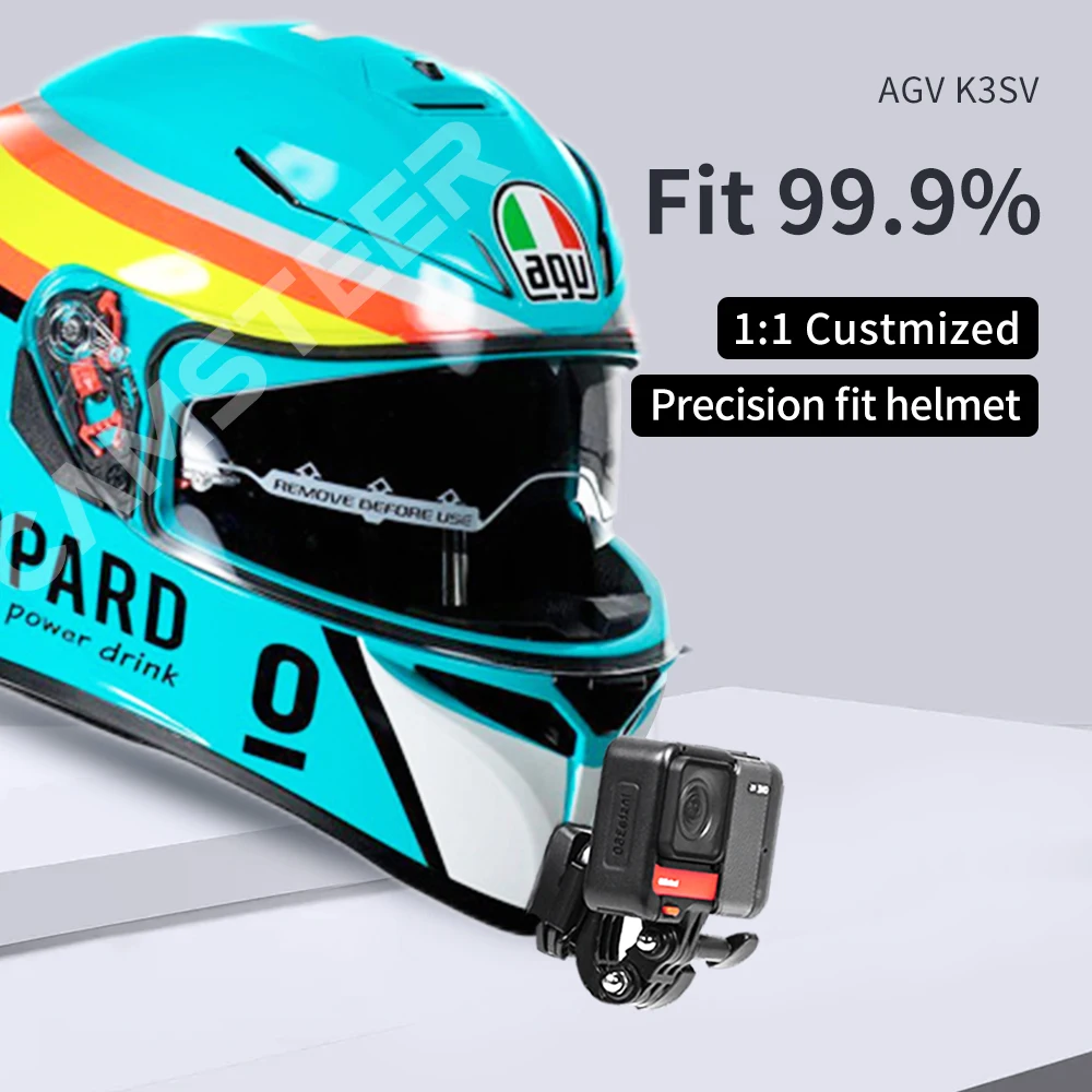 AGV K3Sv индивидуальное крепление для подбородка мотоциклетного шлема для GoPro Hero 13 12 11 10 9 Insta360 X4 X3 Ace pro DJI Action 5Pro 4 3Camera