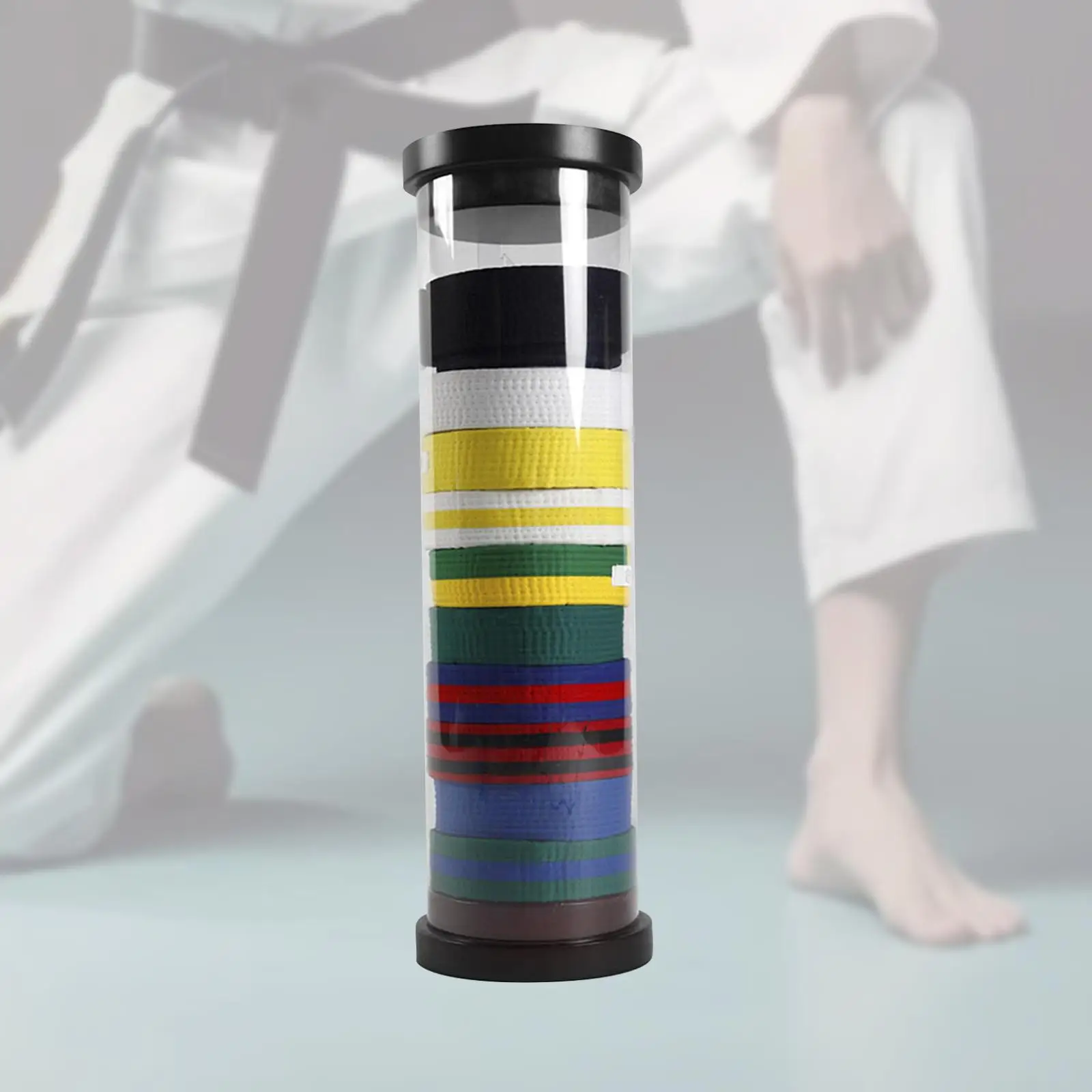 

Karate Belt Display Rack Belt Holder Collection Cylinder Belt Display Clear Taekwondo Belt Storage for Taekwondo Mma Boxing