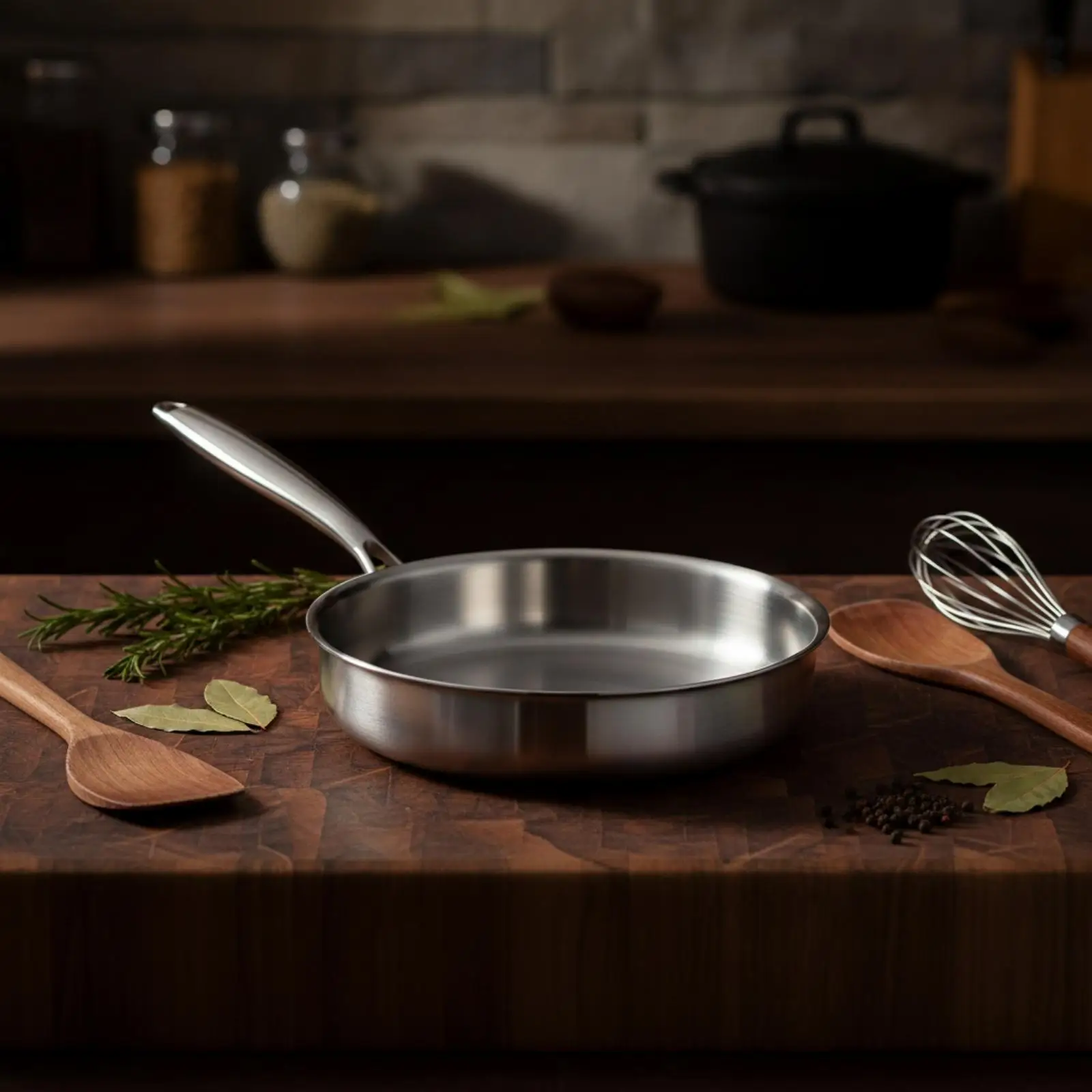 304 Stainless Steel Frying Pan Uncoated Skillet for Gas Induction Cooktop 26cm Multi Purpose Cookware