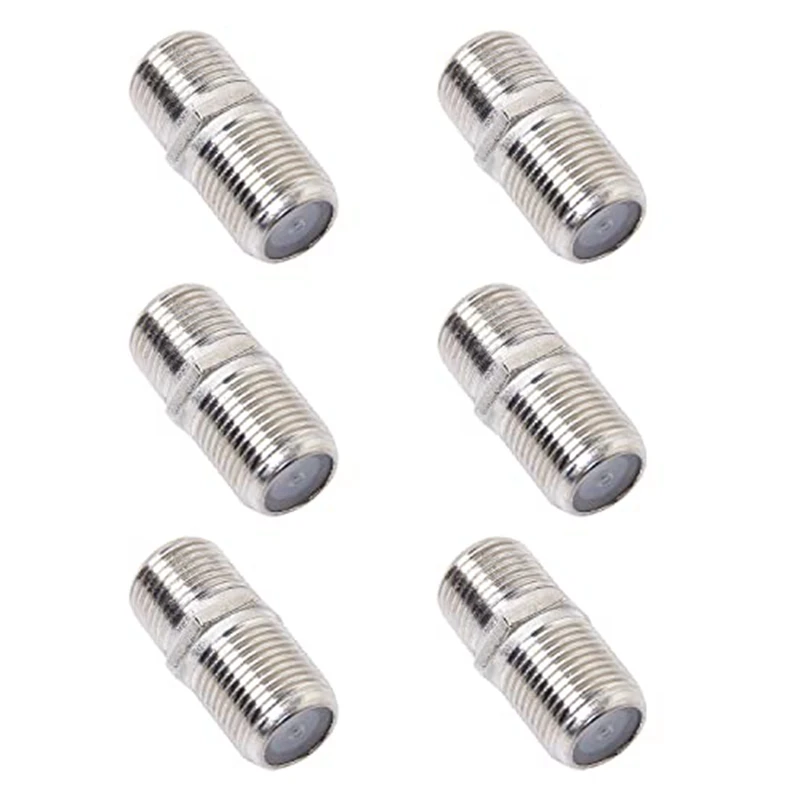 100 Pack Coaxial Cable Connector Ftype Silver Plated Adapter Female To Female For TV Cables, VCR