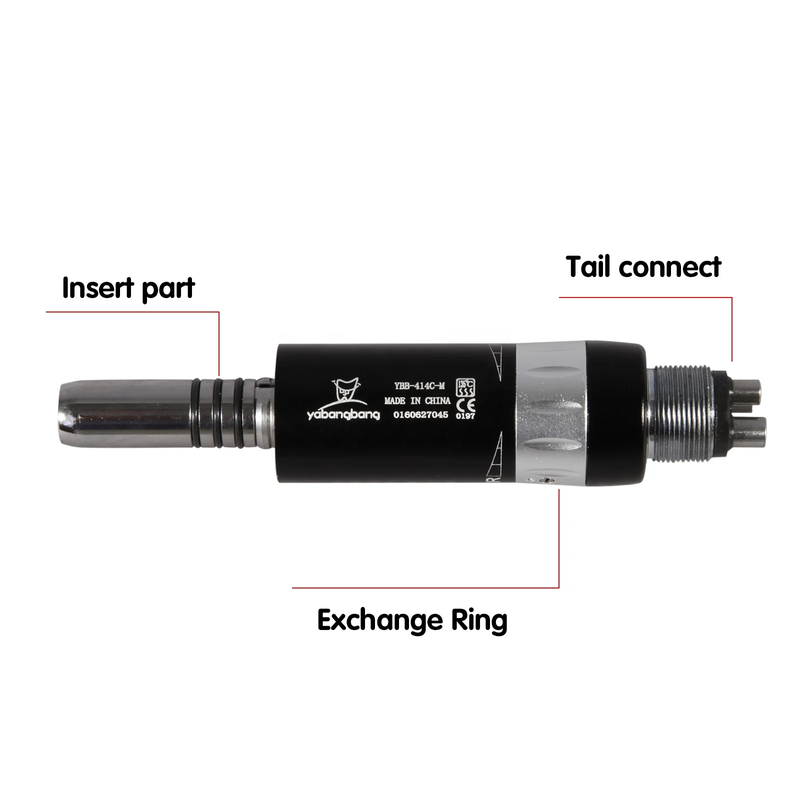 Hot Sale! Den tal 1:1 Inner Water Spray Air Motor Low Speed E-type Handpiece 4 Hole Black For N-S-K YH4