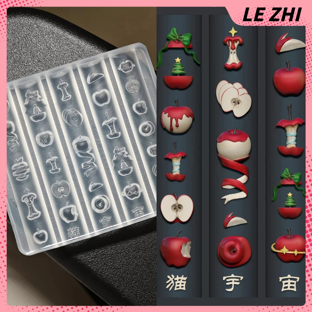 

1Pcs Exquisite Apple Series 3D Acrylic Nail Art Silicone Mold Accessories Different Shapes Candle Stars Manicure Templates Mold