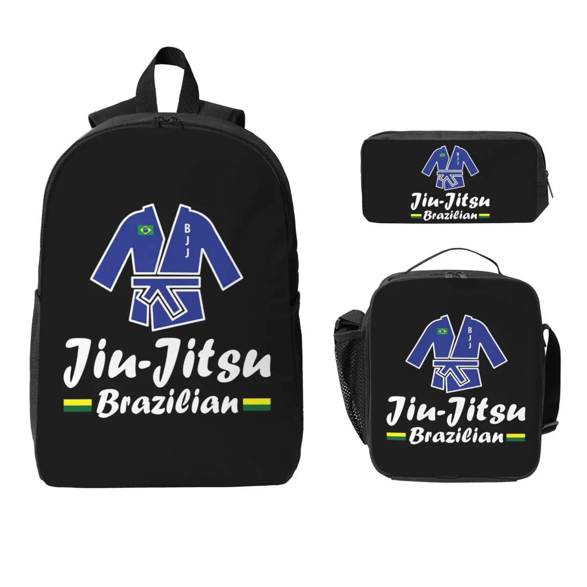 

Jiu-Jitsu Backpack Student Boys Girls BookBag School Bag Laptop Shoulder Bags 3ps Insulated Lunch Bag Pencil Case
