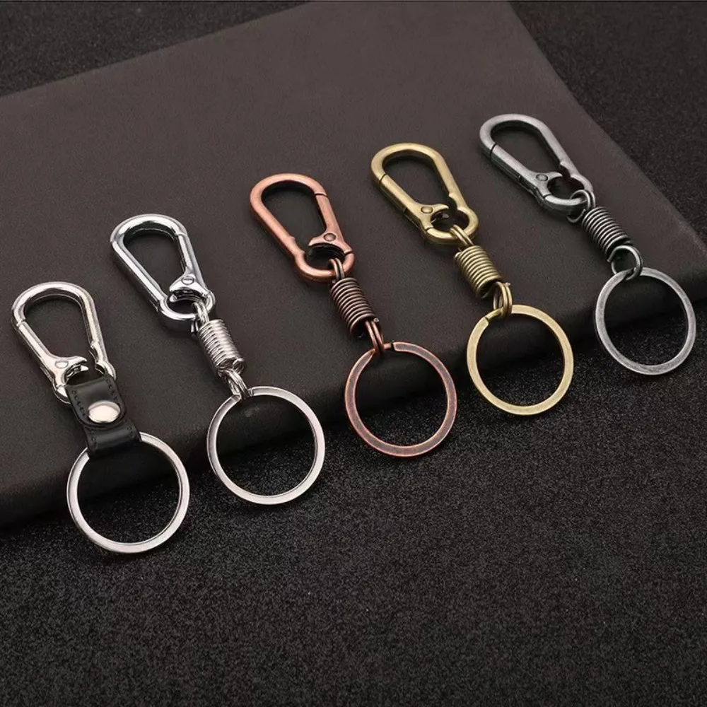 2 Stück Kreativer Mechanischer Feder-Schlüsselanhänger im Retro-Stil aus Metall, Einfacher Robuster Schlüsselring, Auto-Anhänger, Zubehör, Geschäftliche Kleine Geschenke – Detail 2