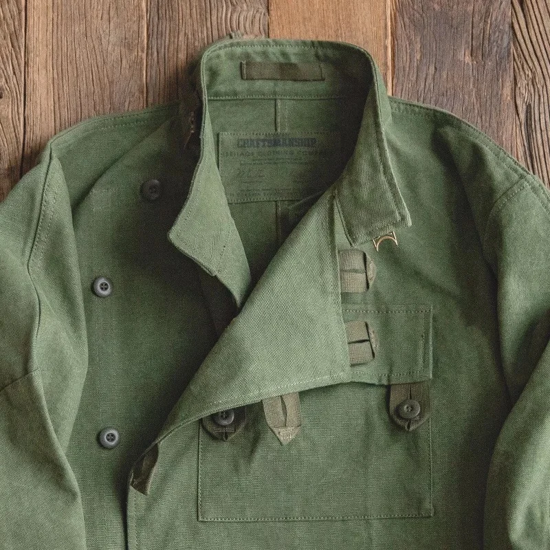 

Maden Pure Cotton Men's Jaet American Motorcycle Sle Military een Ameika Khaki Retro Japanese Design Spring Outerwear