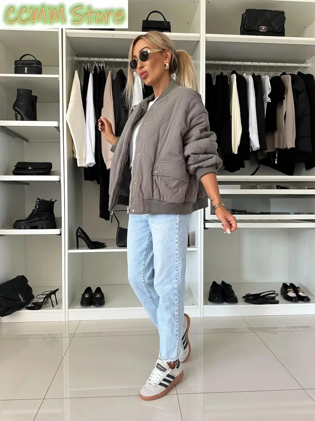 Winter Uniform Single Breasted Cropped Splice Jackets Autumn Women Long Sleeve Outwear Ladies New Fashion Thickness Padded Coats