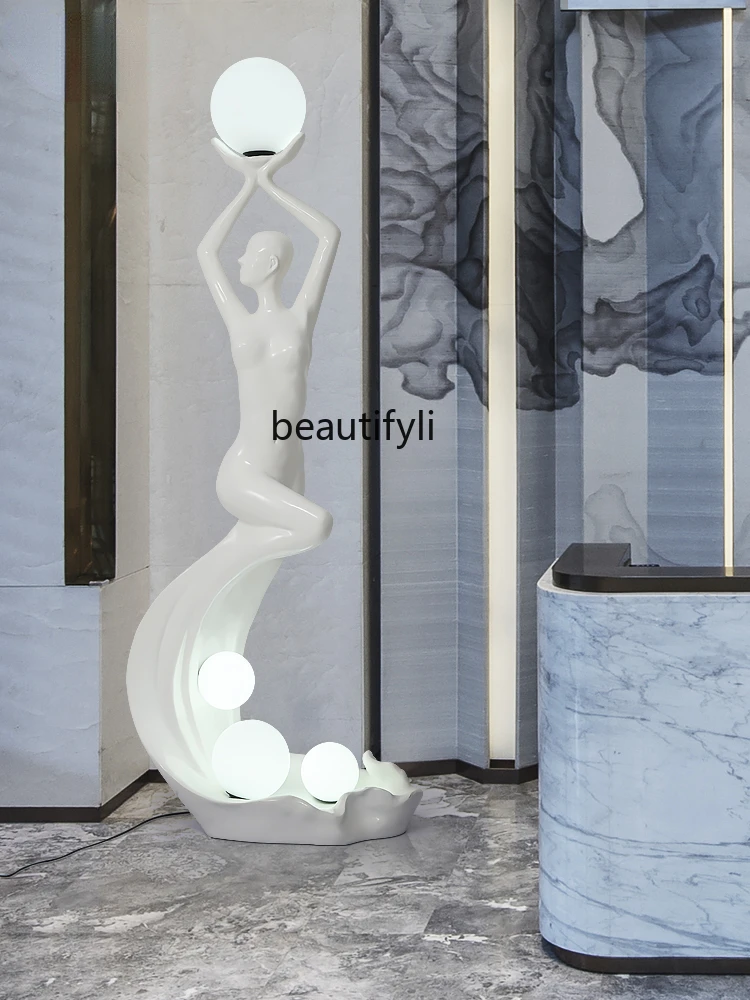 

zq Large Sculpture Fall Floor Lamp Creative New Living Room Decoration Floor Lamp Hotel Sales Office Abstract Ornaments